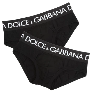Мужские трусы - брифы (слипы) Dolce&Gabbana Brando 3 (EU - S) черные набор из 2 пар M9D69JONN97N0000