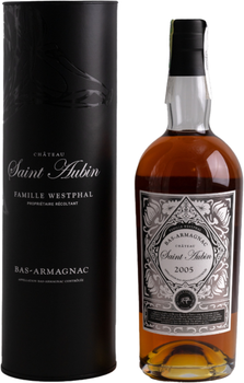 Арманьяк Saint Aubin Bas Armagnac 2005 0.7 л 43.9% в подарочной упаковке (3760253577748)