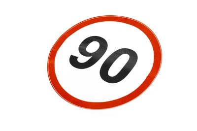 Наклейка ограничения скорости 90