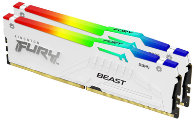 Оперативна пам'ять Kingston Fury Beast DDR5-6000 RGB 65536MB PC5-48000 (Kit of 2x32768) White (KF560C30BWAK2-64)