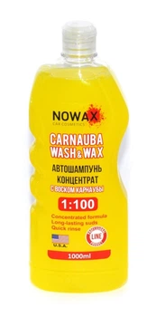 Автошампунь Nowax Carnauba WashWax концентрат 1:100 для ручной мойки автомобиля с карнаубским воском 1л (DO-LI_33S)