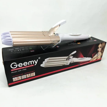 Трійна плойка хвиляста GEMEI GM-1988-25 потужність 45-65 Вт та 3 варіанти укладки волосся