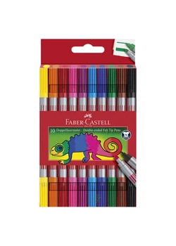 Фломастеры 10 цв. FABER CASTELL Fibre -Tip двусторонние (151110)