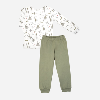 Piżama dziecięca (spodnie + bluza) Nicol 206036 92 cm Biały/Szary/Zielony (5905601017622)