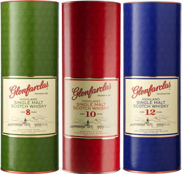 Набор виски Glenfarclas 8 YO 0.7л 40% + Glenfarclas 10 YO 0.7л 40% + Glenfarclas 12 YO 0.7л 43% (1021000196578)