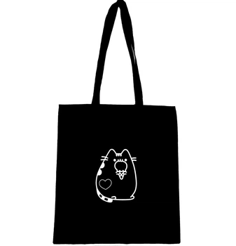 Еко сумка шопер з принтом " Кіт Пушин з морозивом , Pusheen "