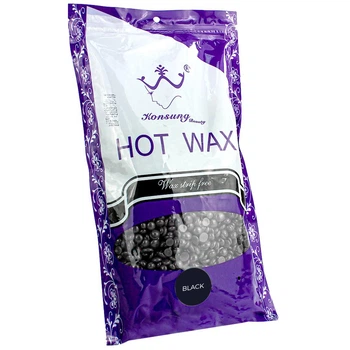 Воск в гранулах Konsung Hot Wax Beans 500гр Чёрный воск для депиляции для воскоплава пленочный воск гранулы