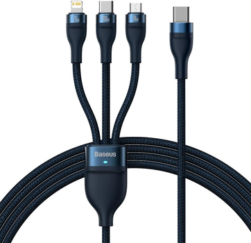 Kabel Baseus Flash 2 3w1 USB Type-C - micro-USB - Lightning 1.5 m Blue (CASS030203)