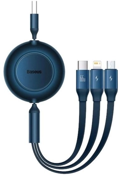 Kabel Baseus Bright Mirror 3 3w1 micro-USB - Lightning - USB Type-C 1.1 m Blue (CAMJ010103)