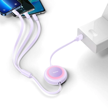 Кабель Baseus Bright Mirror 2 3в1 micro-USB - Lightning - USB Type C 1.1 м Purple (CAMJ010005)