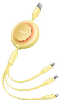 Kabel Baseus Bright Mirror 2 3w1 micro-USB - Lightning - USB Type-C 1.1 m Yellow (CAMJ010011)