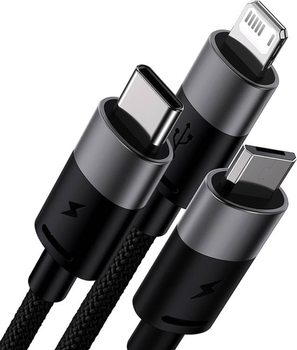 Kabel Baseus StarSpeed micro-USB - Lightning - USB Type-C 0.6 m Black (P10319900111-00)