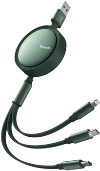 Kabel Mcdodo 3w1 USB Type-C - micro-USB + Apple Lightning 1.2 m Green (CA-7251)