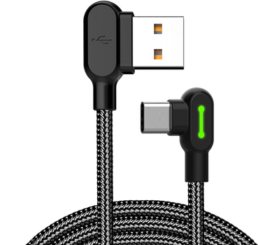 Кабель кутовий Mcdodo LED USB Type-A - USB Type-C 1.8 м Black (CA-5282)