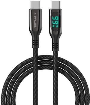 Kabel Tiktaalik USB Type-C - USB Type-C 1.5 m Black (5905316147188)