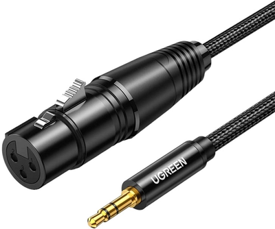 Kabel Ugreen mini-jack 3.5 mm - XLR 1 m Black (6957303827633)