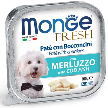 Консервированный корм Monge Dog Fresh Cod fish - паштет с треской для собак 100 г (70013109)