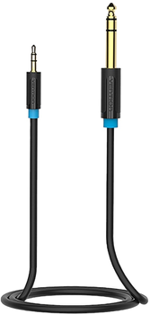 Kabel Vention mini-jack 3.5 mm - jack 6.3 mm 3 m Black (6922794728295)