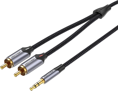 Kabel Vention 2 x RCA - 3.5 mm 3 m Grey (6922794751477)