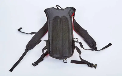 Рюкзак мото вело сумка с местом под питьевую воду питьевой системой на 2 отделения 6 л 49х16х8 см (476640-Prob) Черный с красным