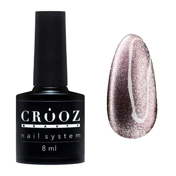 Гель-лак Crooz Sunshine Cat Eye №4 бежево-розовый с шиммером, 8 мл