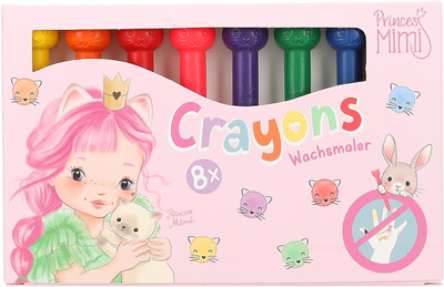 Набір воскових олівців Depesche Princess Mimi Crayons With Cat-Topper 8 шт (4010070637880)