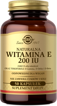 Suplement diety Solgar Vitamin E 134mg 200 IU 50 Softgels (33984035003)