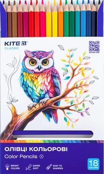 Олівці кольорові Kite Classic 18 кольорів (K-052)
