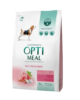 Сухой корм Optimeal Adult Dogs Medium Turkey Сухой корм для взрослых собак средних пород – индейка 4 кг (B1760501)
