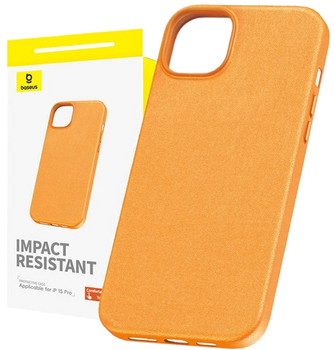 Etui Baseus Fauxther Series do Apple iPhone 15 Pro Orange (P60157304713-01)