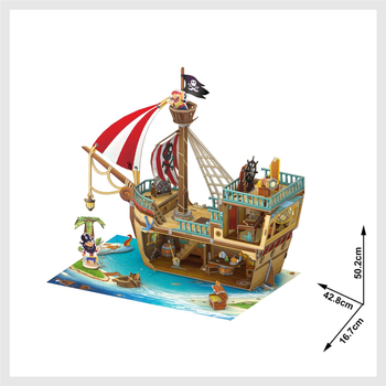 3D Пазл CubicFun Піратський корабель зі скарбами 157 елементів (6944588208325)