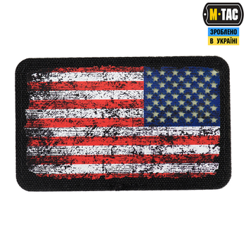 Нашивка M-Tac флаг США реверс винтаж (80х50 мм) Black/GID
