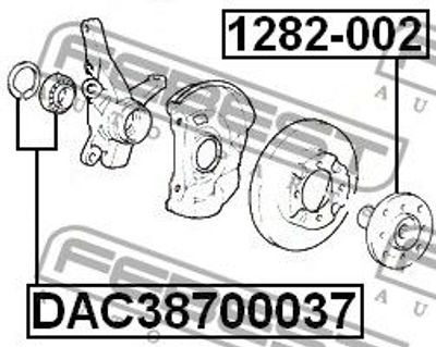 Подшипник ступицы колеса передний (38x70x37) (HYUNDAI ACCENT/VERNA 1999-) FEBEST FEBEST DAC38700037