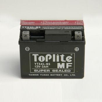 12V,3Ah,д. 114, ш. 71, в.89, электролит в к-те, вес 1,5 кг TOPLITE YTX4L-BS