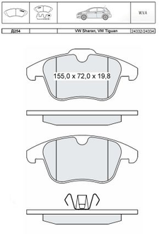 Колодки тормозные дисковые, к-кт. INTELLI D254E