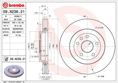 Гальмівний диск Brembo 09.N236.21