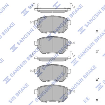 кт. Тормозные колодки дисковые Sangsin SP2107