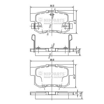 Тормозные колодки дисковые Nipparts J3614008