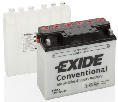 Акумулятор EXIDE Стандарт [12B] 20 Ah/ 185x80x170 (ДхШхВ) CCA 190 EXIDE EXI 12Y16A-3A