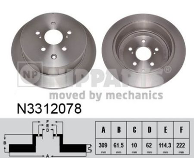 Тормозной диск Nipparts N3312078