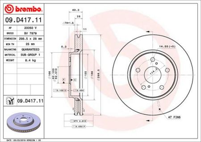 Гальмівний диск Brembo 09.D417.11