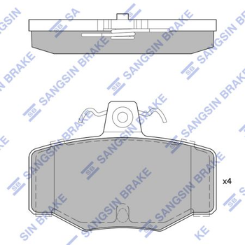 кт. Тормозные колодки дисковые Sangsin SP1741