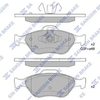 кт. Тормозные колодки дисковые Sangsin SP1565