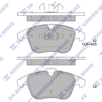 кт. Тормозные колодки дисковые Sangsin SP2101-F