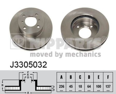 Тормозной диск Nipparts J3305032