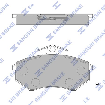 кт. Колодки гальмові дискові Sangsin SP1043