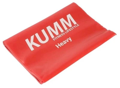 Эспандер лента для фитнеса и тренировок KUMM латекс 120см × 15.5см × 0.55мм (нагрузка 11.3 кг) красная