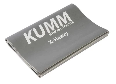 Эспандер лента для фитнеса и тренировок KUMM латекс 120см × 15.5см × 0.65мм (нагрузка 13 кг) серая
