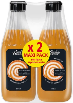 Упаковка піни для ванн Energy of Vitamins Mandarin marmalade 800 мл х 2 шт (ROZ6400230393)