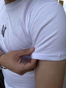 Мужская футболка Intruder свободного кроя с вышивкой трезубцем белая размер 2XL